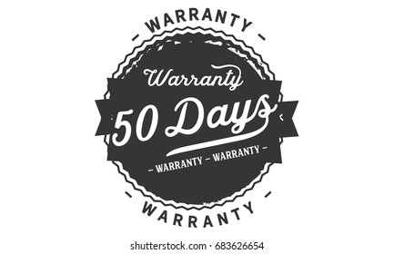 50 days warranty icon vintage rubber stamp guarantee