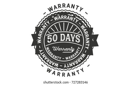 50 days warranty icon vintage rubber stamp guarantee