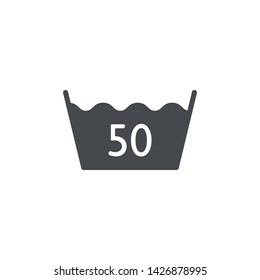 50 degree wash symbol modern simple vector icon