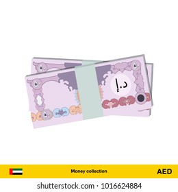 50 Dirham banknote. Dirham banknote vector illustration.