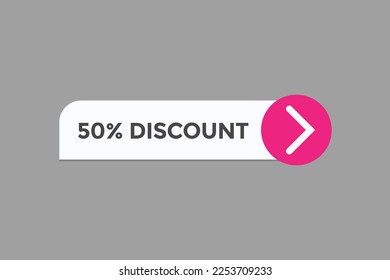 50 % Rabatt-Button-Vektorgrafiken.Zeichenklasseblase 50 % Rabatt
