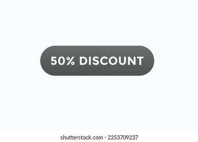 50% de vectores de botón de descuento.burbuja de voz de etiqueta de signo 50% de descuento
