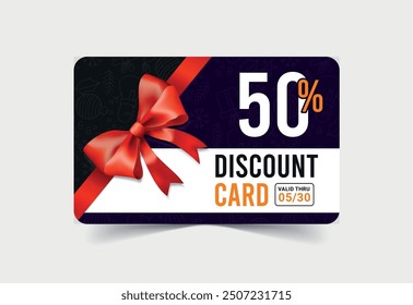 50% Discount card and discount shopping card, discount voucher