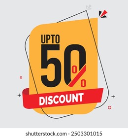 50% Discount Coupon. Sale offer price sign. 50% Sale tags set vector badges template. Special offer symbol. 50% Discount promotion. Discount badge shape. Vector illustration design