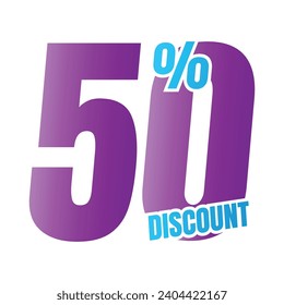 50% discount deal sign icon, 50 percent special offer discount vector, 50 percent sale price reduction offer design, Friday shopping sale discount percentage icon design