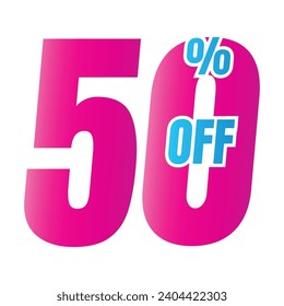 50% discount deal sign icon, 50 percent special offer discount vector, 50 percent sale price reduction offer design, Friday shopping sale discount percentage icon design