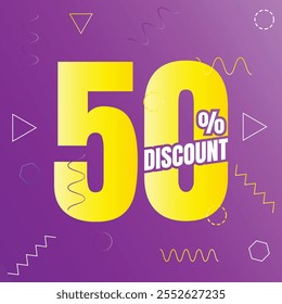 50% discount deal sign icon, 50 percent special offer discount vector, 50 percent sale price reduction offer design, Friday shopping sale discount percentage icon design