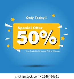 50% Discount Editable Template design 