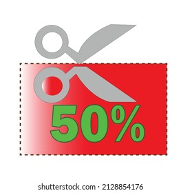 50% discount element for vector merchandise promotion