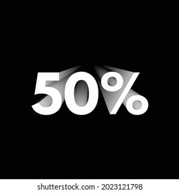 50% Discount Fifty Percent Off 3D Numeric Letter Abstract Minimal Digital Modern Font Typography Creative Initial Vector
