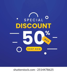 50% Discount Flash Sale, Special Sale Vector Template Design Illustration