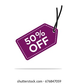 50% Discount Hang Tag Vector Template. Flat Illustration Design. Vector EPS 10.