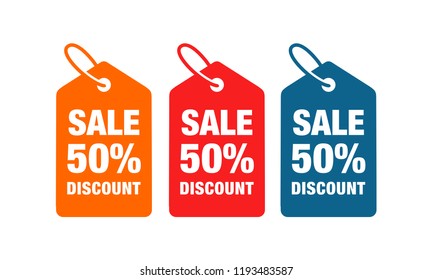 50% discount label symbols vector
