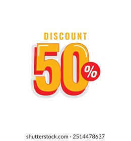 50% Discount off Label Vector Template Design Illustration