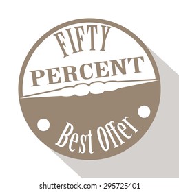 50% discount price sign. Sale Up to 50%. Fifty percent discounted. Discount badge. Sticker. Vector