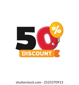 50% Discount Sale Design Illustration Collection Vector