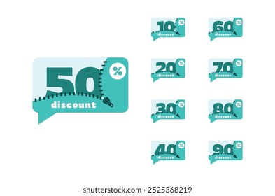 50% Discount Sale Tag Label Vector Template Design Illustration