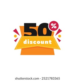 50% Discount Sale Vector Design Collection Template Illustration Flat