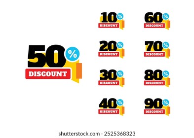 50% Descuento Venta Vector Plantilla Diseño Ilustración Colección