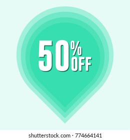 50% Discount sticker