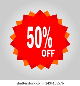 50% discount sticker. Sales Vector badges for Labels. Vector illustration