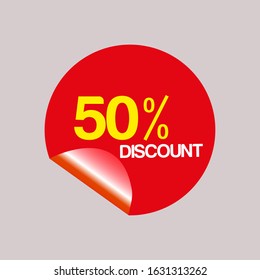 50% discount sticker. vector format.