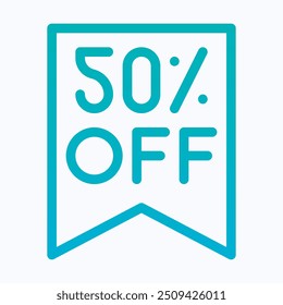 50 % de descuento Tag Icono de Vector especial, 50 por ciento de descuento Tag, Icono de etiqueta de venta. Icono de degradado lineal aislado.