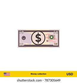 50 Dollar banknote illustration.