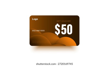 50 dólares de Cupón vale de regalo, Anuncio de devolución de dinero oferta especial. Ilustración vectorial. Gran venta y super venta código de Cupón $50 descuento vale de regalo
