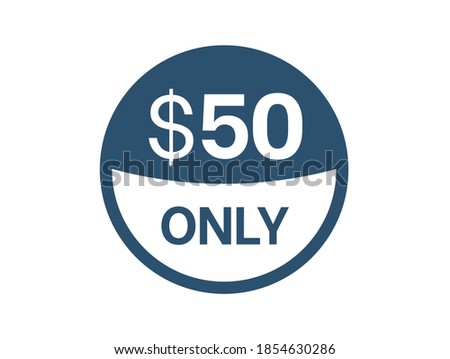 $50 Dollar price icon. 50 USD Price Tag