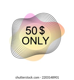 50 dollars only, design element, vector stickers