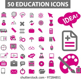 50 iconos educativos, vector