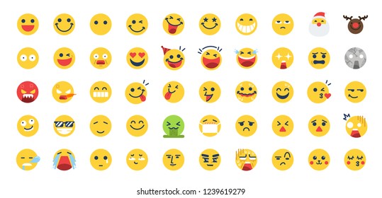 50 Emoji icon set. Included the icons as happy, emotion, face, feeling, emoticon and more.