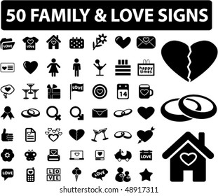 50 family & love signs. vector