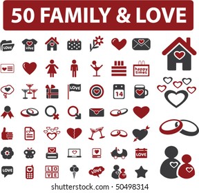 50 family & love signs. vector