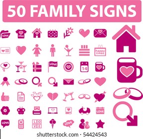 50 family signs. vector