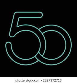 50 Fifty Number Logo Numeric Vector