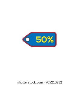 50 fifty Percent Discount tag for sale offers
