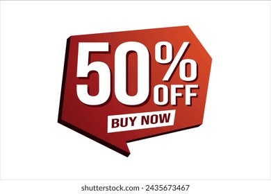 50% fifty percent off buy now poster banner graphic design icon logo sign symbol social media website coupon

