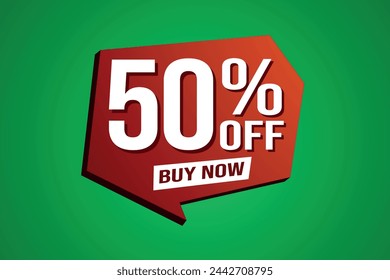 50% fifty percent off buy now poster banner graphic design icon logo sign symbol social media website coupon

