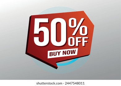 50% fifty percent off buy now poster banner graphic design icon logo sign symbol social media website coupon

