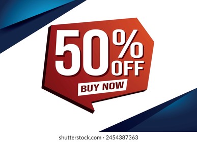 50% fifty percent off buy now poster banner graphic design icon logo sign symbol social media website coupon

