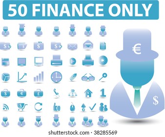 50 finance only icons. vector