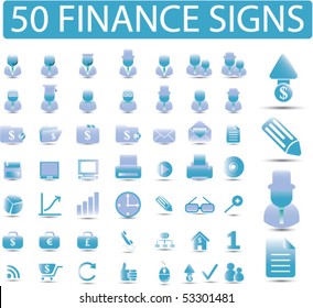 50 finance signs. vector