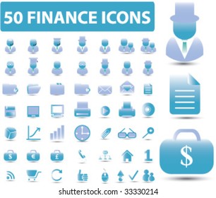 50 iconos web de finanzas - conjunto de vectores (edición fácil)