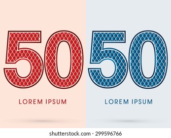 50, Font, Concept  Hot and Cool, Wire Mesh, steel, net, graphic vector.