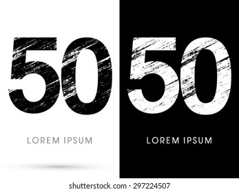 50 ,Font grunge destroy, graphic vector.