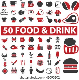 50 food & drink signs. vector
