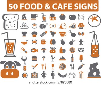 50 food & drink signs. vector