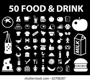 50 food & drink signs. vector